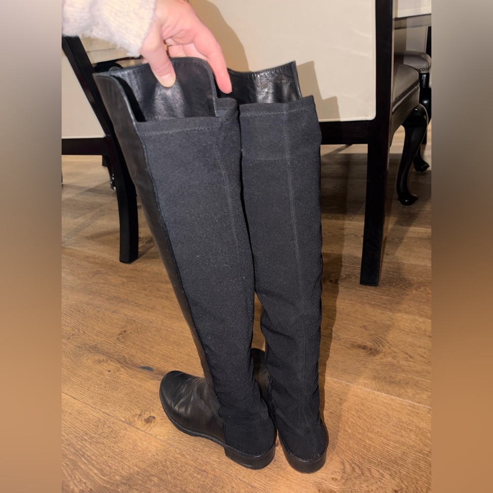 Stuart Weitzman - Black Knee-High Leather Boots - Picture 13 of 16
